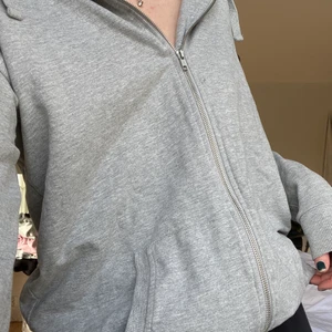 Hoddie - Grå fin hoddie, mest använt den som en tröja under skinjacka. Frakt tillkommer