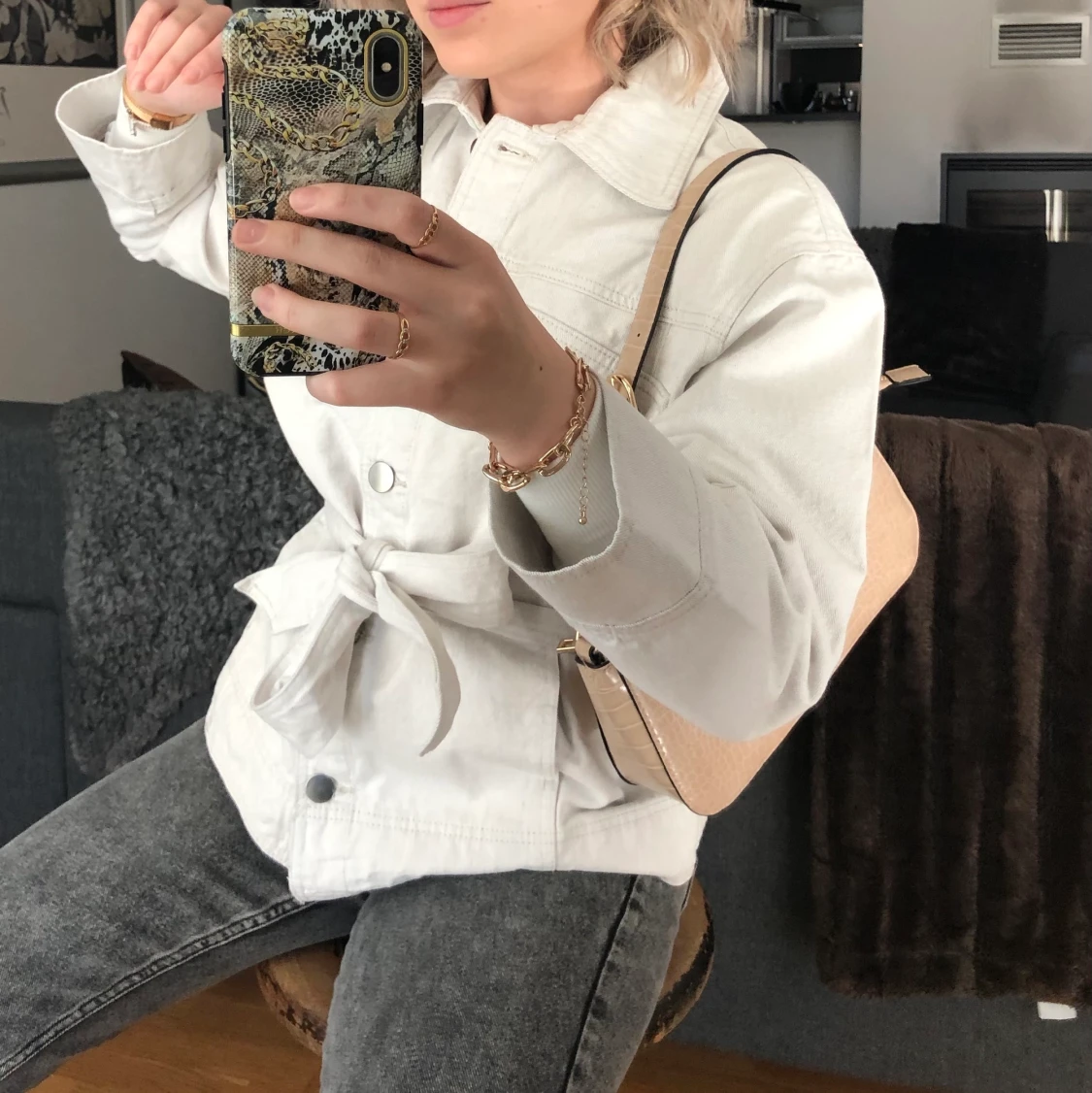 Jeansjacka med knyte - 91