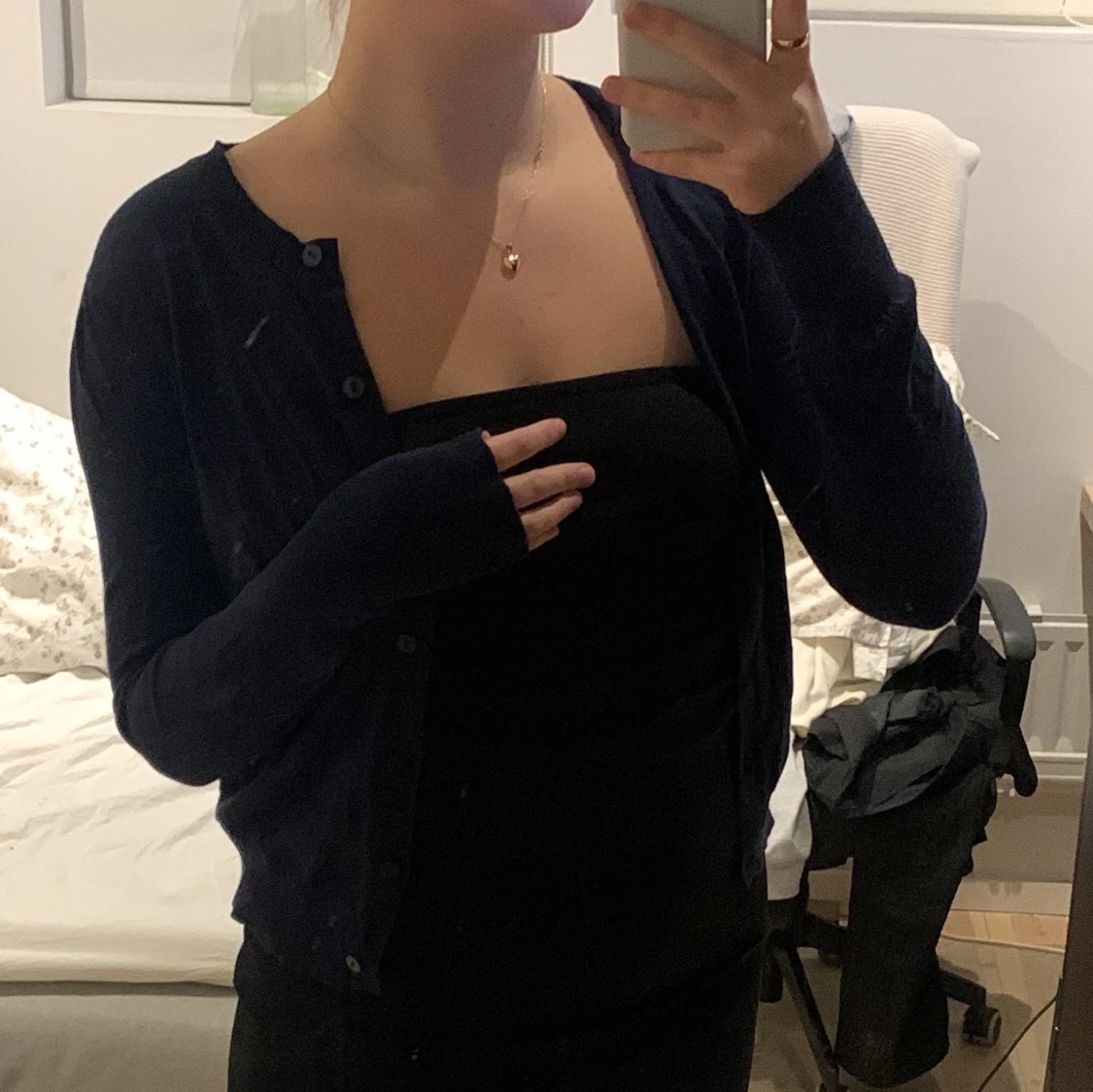 Marinblå kofta  - 90