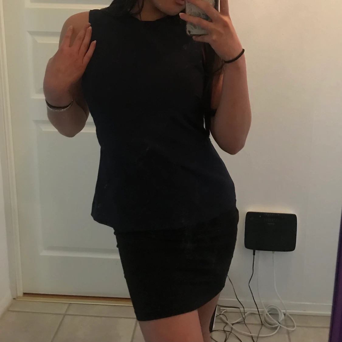 Classy mörkblå topp, storlek S