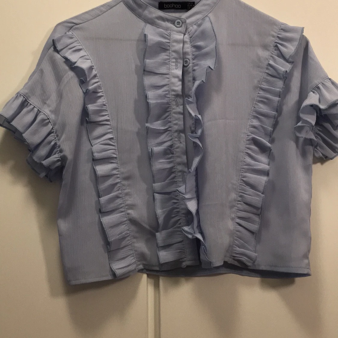 Ljusblå kortärmad blus  - 90