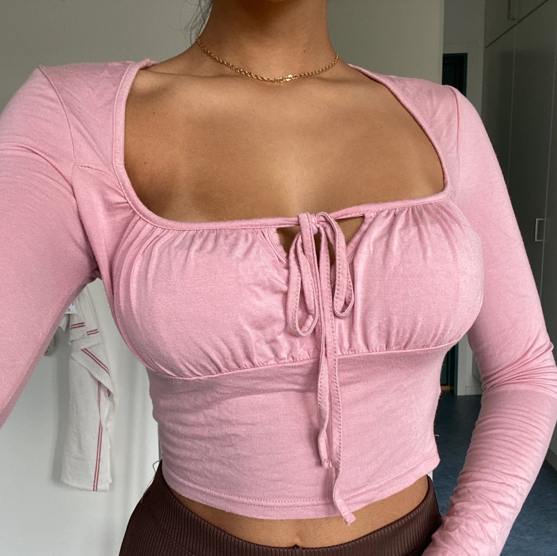 Rosa långärmad topp