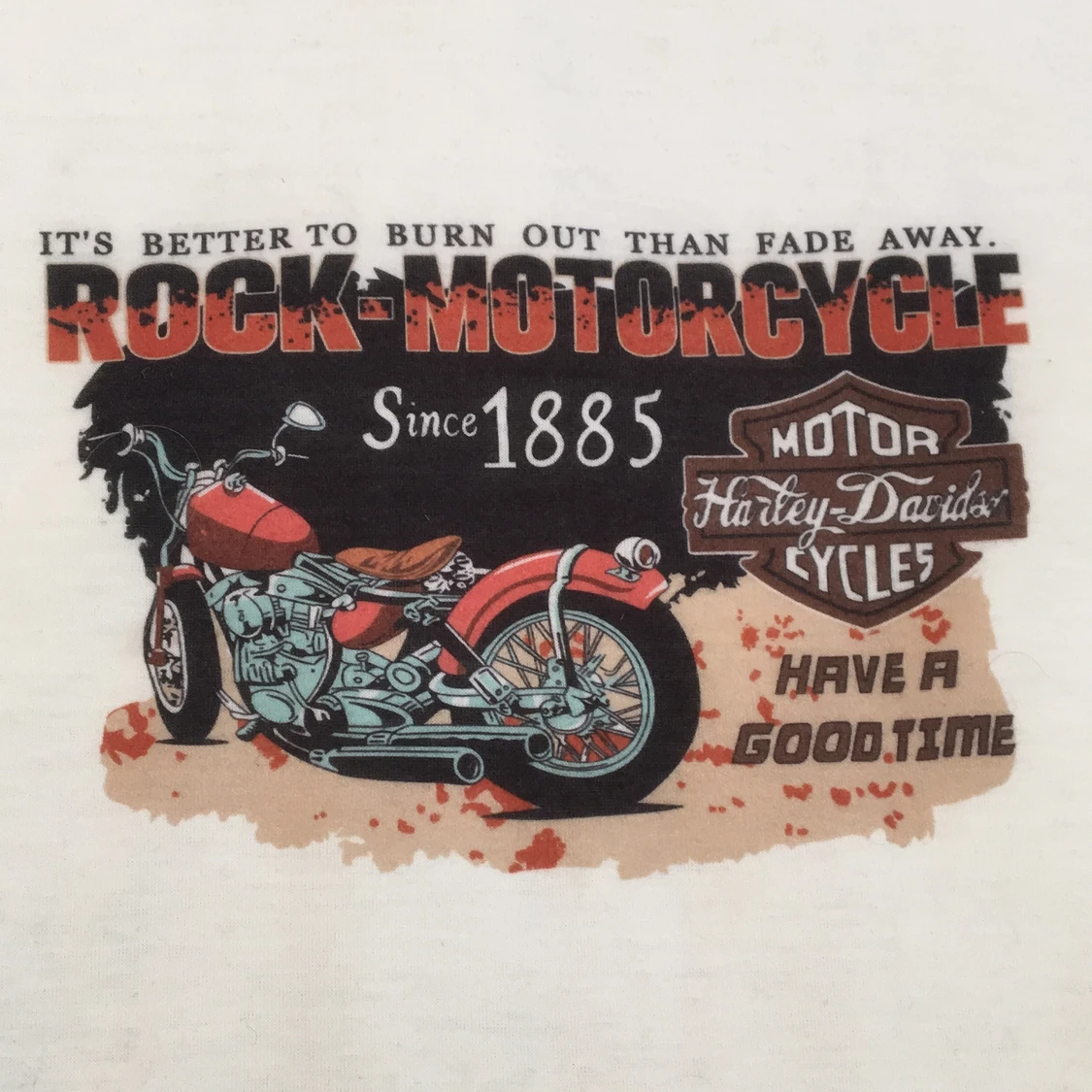 Vit t shirt med motorcykel tryck!