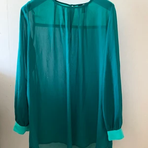 Blus - En väldigt elegant blus i turkos färg med väldigt fina detaljer vid axlarna och bak vid ryggen, samt fina knappar vid ärmarna och en fin ”räfflad” detalj vid halsen