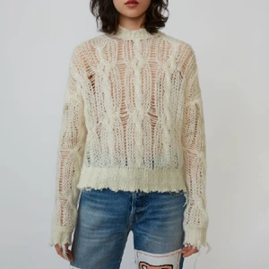 Acne cable-knit sweater white - fn-wn-knit000154