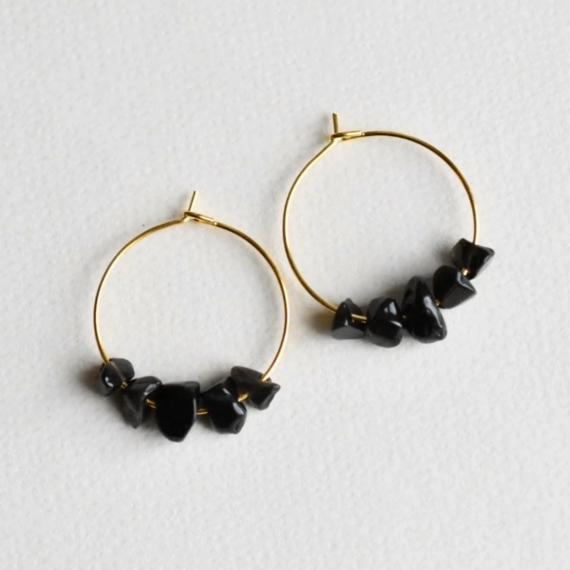 Örhängen med obsidian - 90