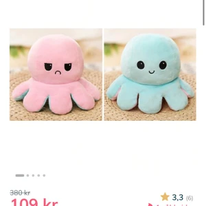 Bläckfisk godsedjur!💖💙💖💙 - Så gullig bläckfisk som man kan vända så blir det glad/sur. Helt ny och då i så fint skick!!! Kan skicka fler bilder!😁💙