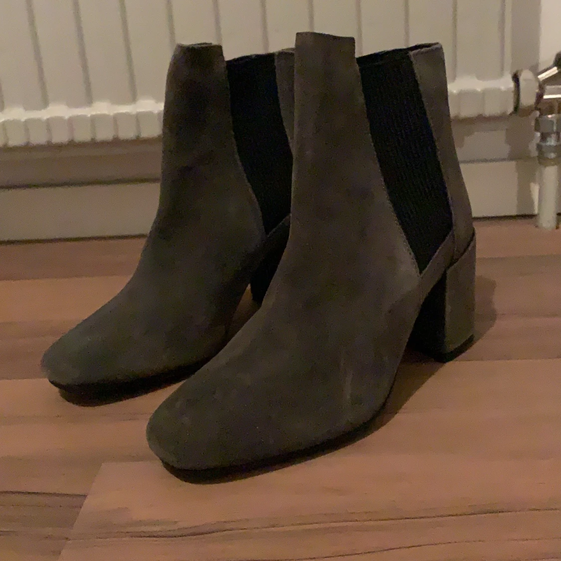 Läder heel-boots, strlk 36 - 90