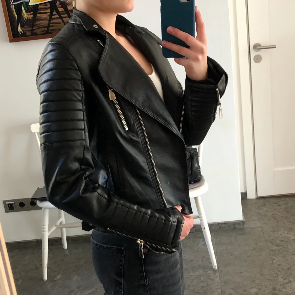 Snygg Voyelles skinnjacka  - 90