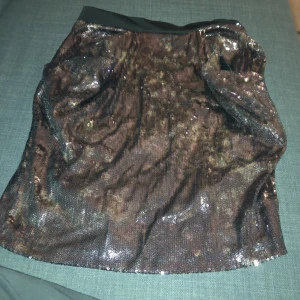 Glittrig kjol - Kjol med fickor och dragkedja 