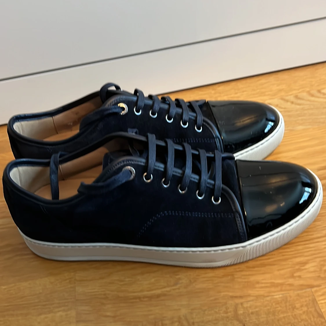 Lanvin patent cap toe sneaker - 90