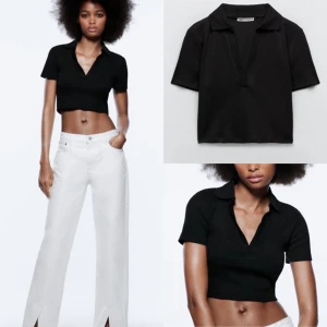 Helt Ny! Zara Cropped Polo strl M - Helt Ny! Zara Cropped Polo strl M