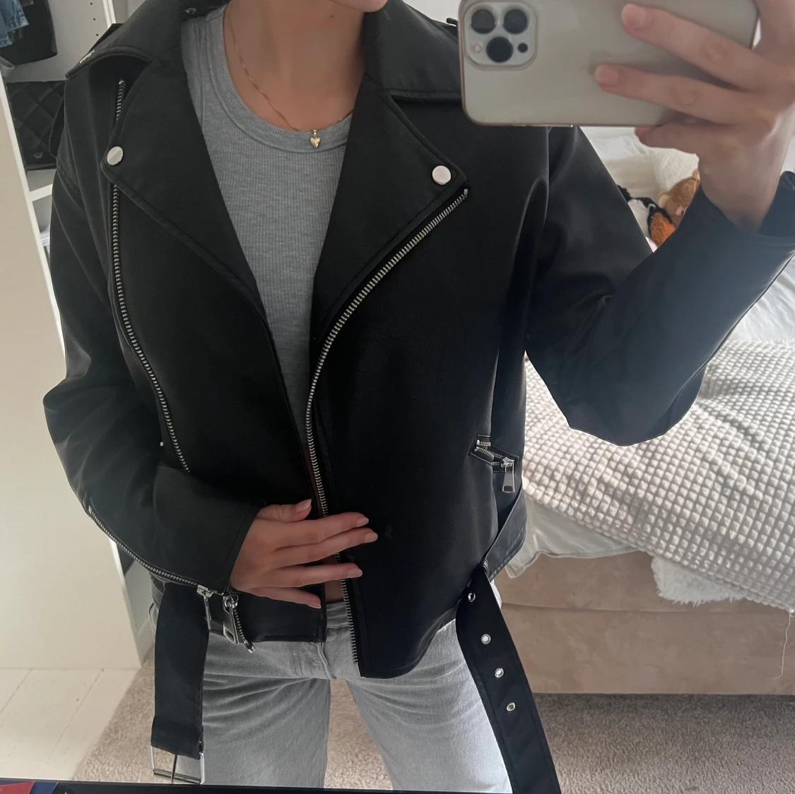 oversized skinnjacka  - 90