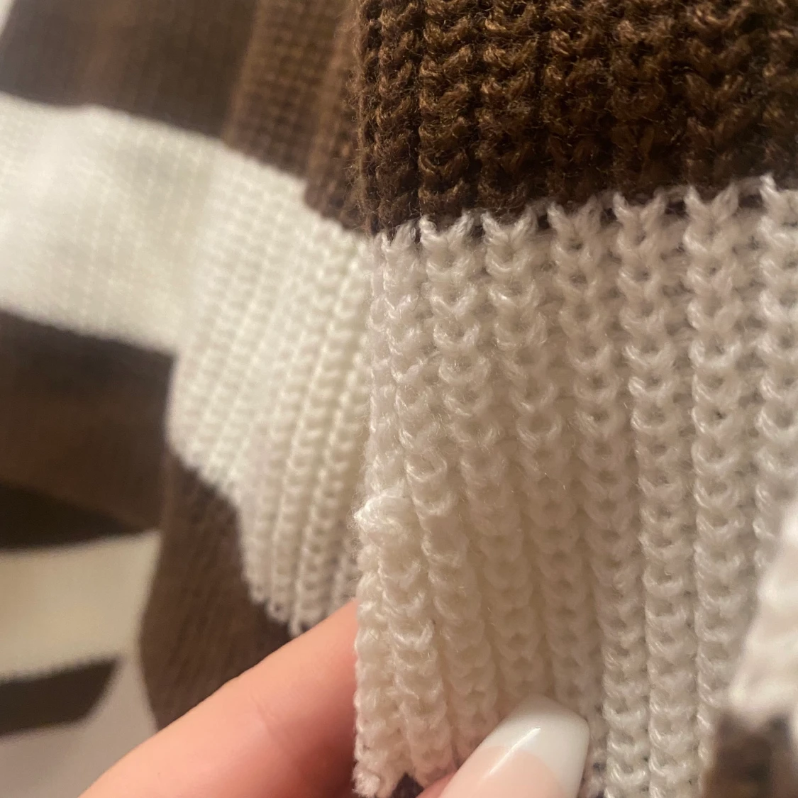 Randig stickad tröja - 90