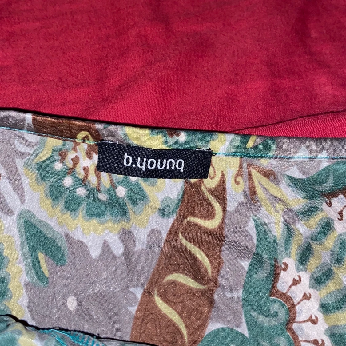 mönstrad satin linne med spets - 91