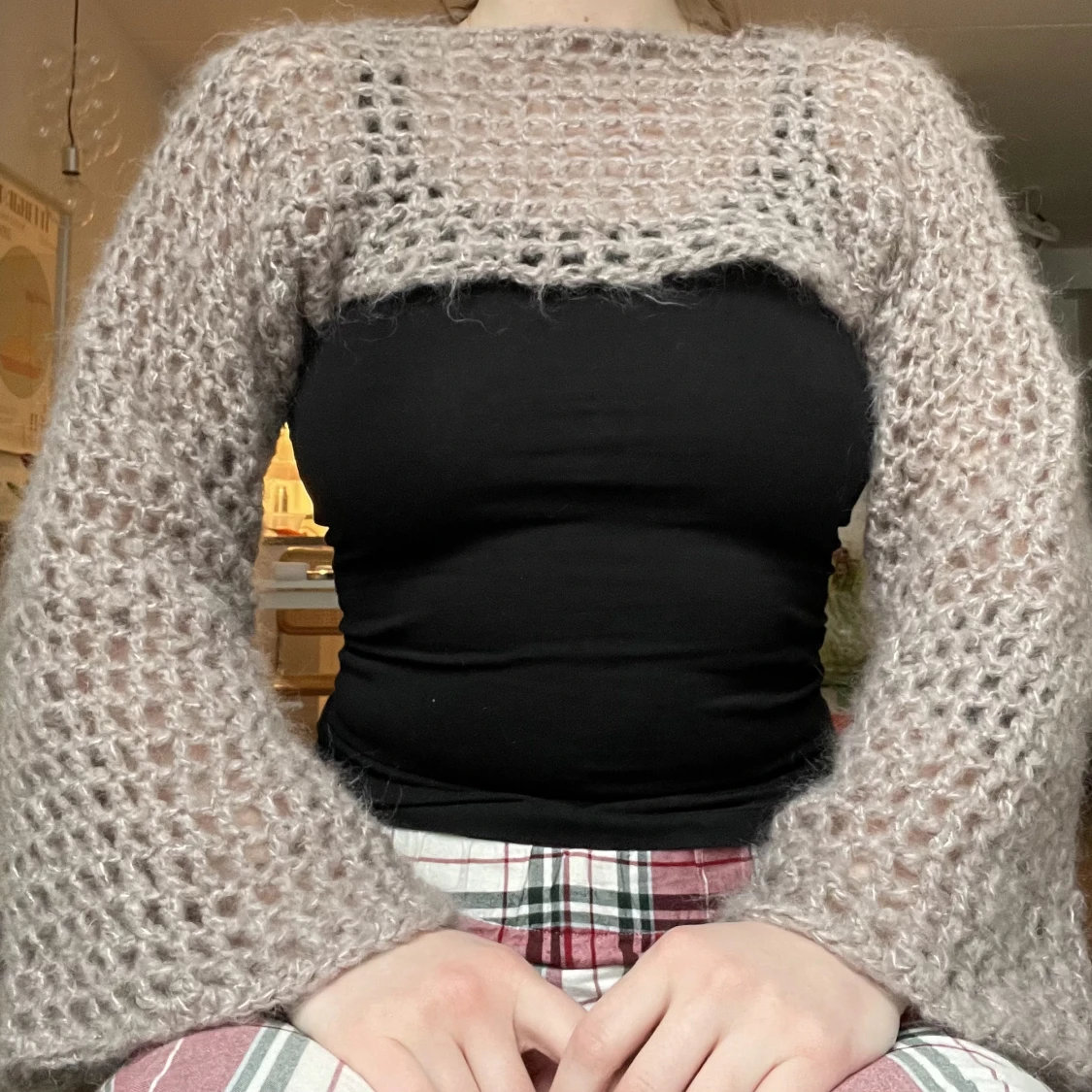 Virkad topp i mohair - 90