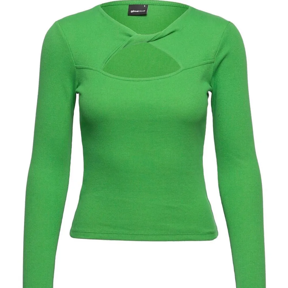 Säljer nu denna gröna tröja som jag har köpt på GinaTricot💚Säljer då den inte har kommit till användning.  Skriv gärna för fler bilder💗. Toppar.