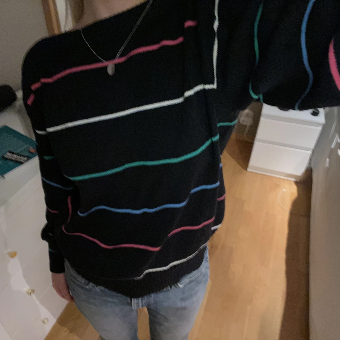 Stickad randig tröja - 90