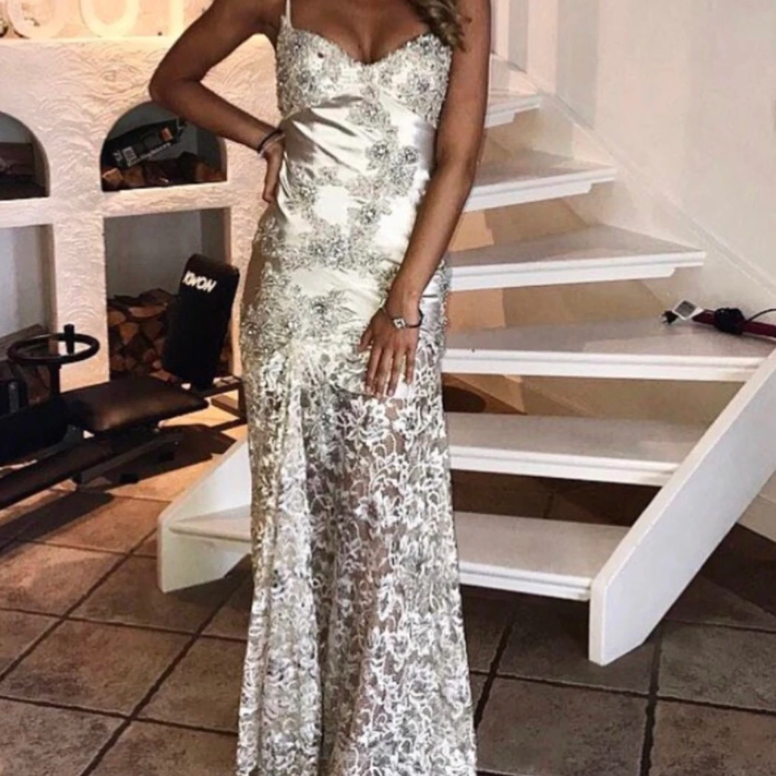 Silvrig klänning  - 90