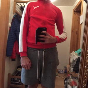 Puma tröja, track jacket storlek: 164 - Detta är en röd puma tröja. Jag har haft detta plagg i 1 år. Den är bekväm och skön att ha på sig. 