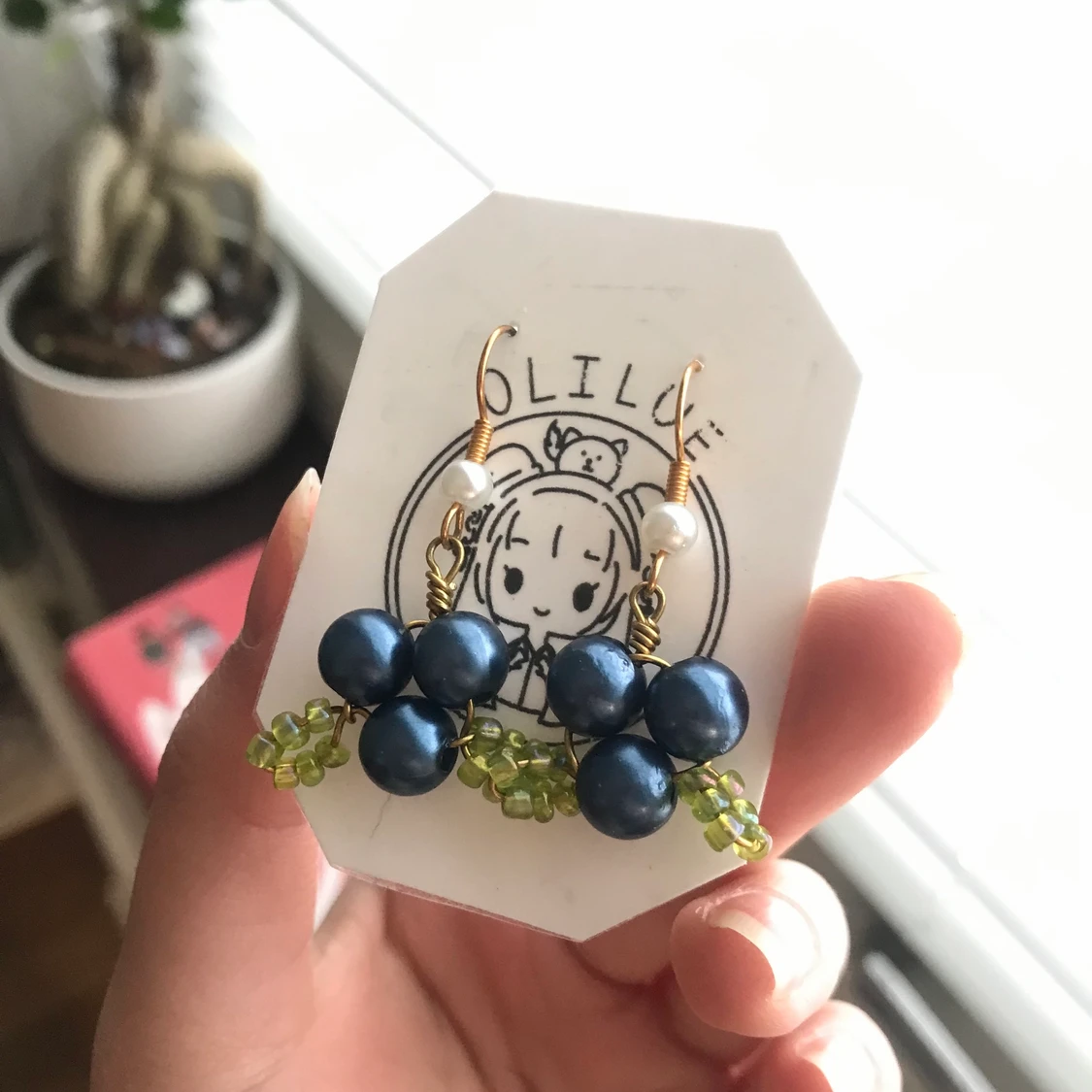 Blåbär örhängen  - 90