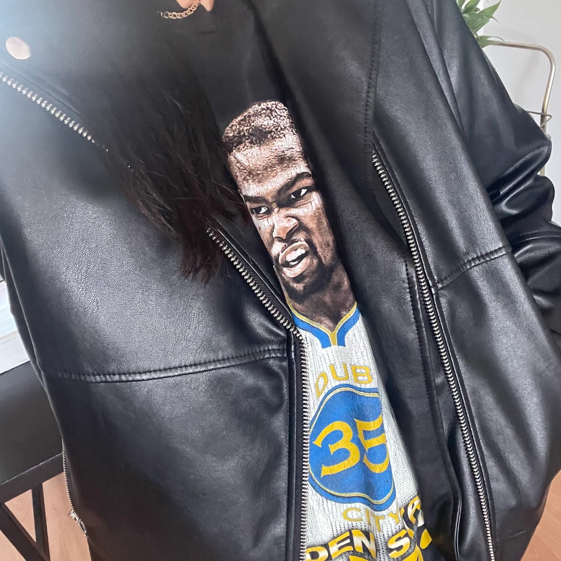 Oversize Jacka i faux skinn