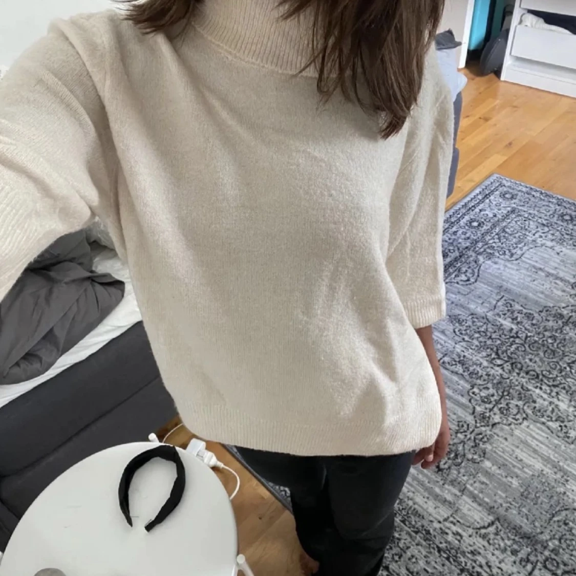 Polo stickad topp - 90