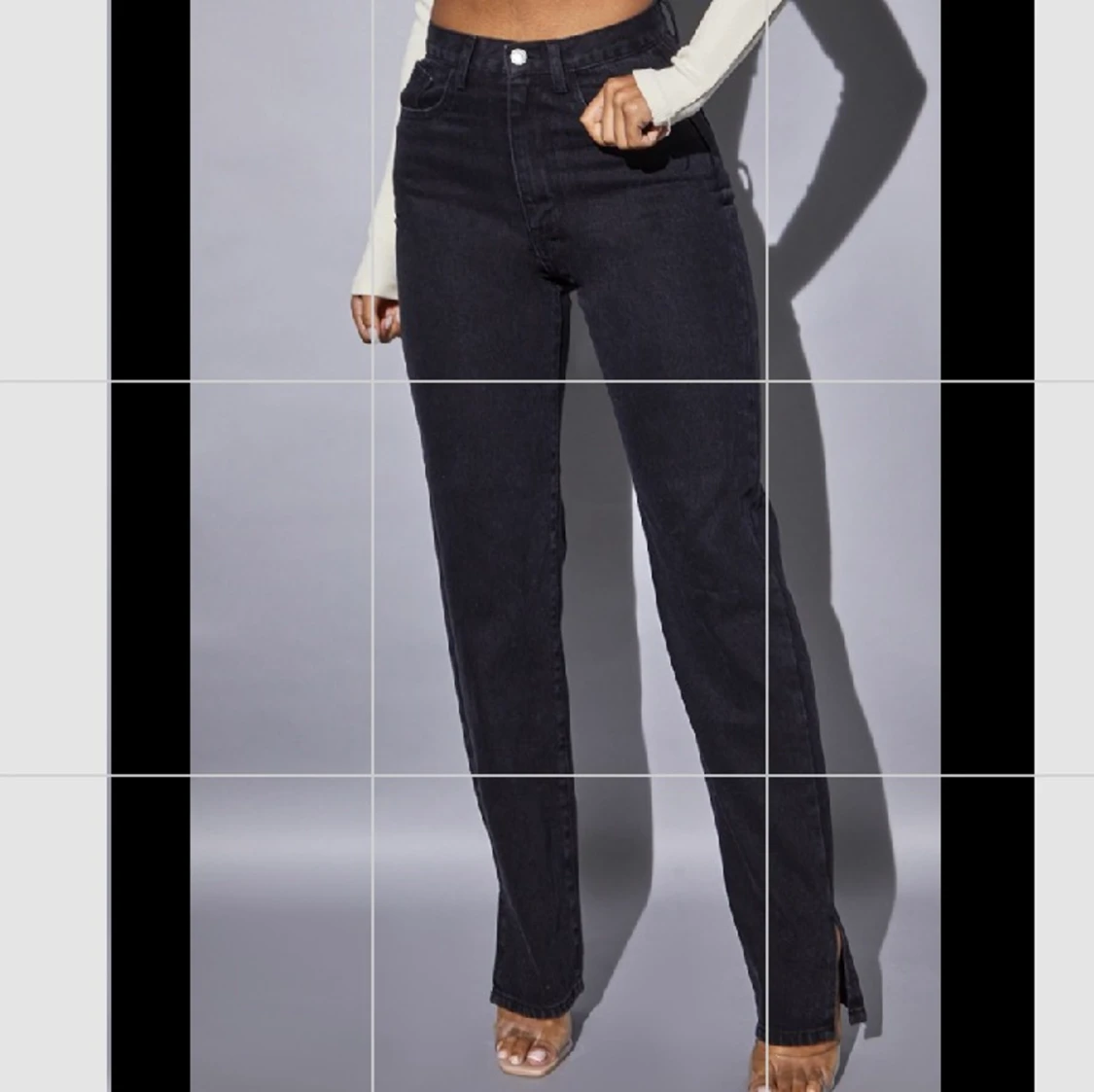 Straight leg jeans med split