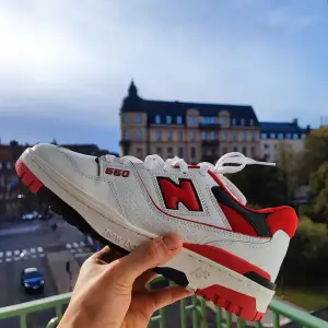 New balance 550 white and red.