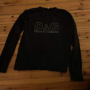 Svart D&G långärmad med logo tryck 
