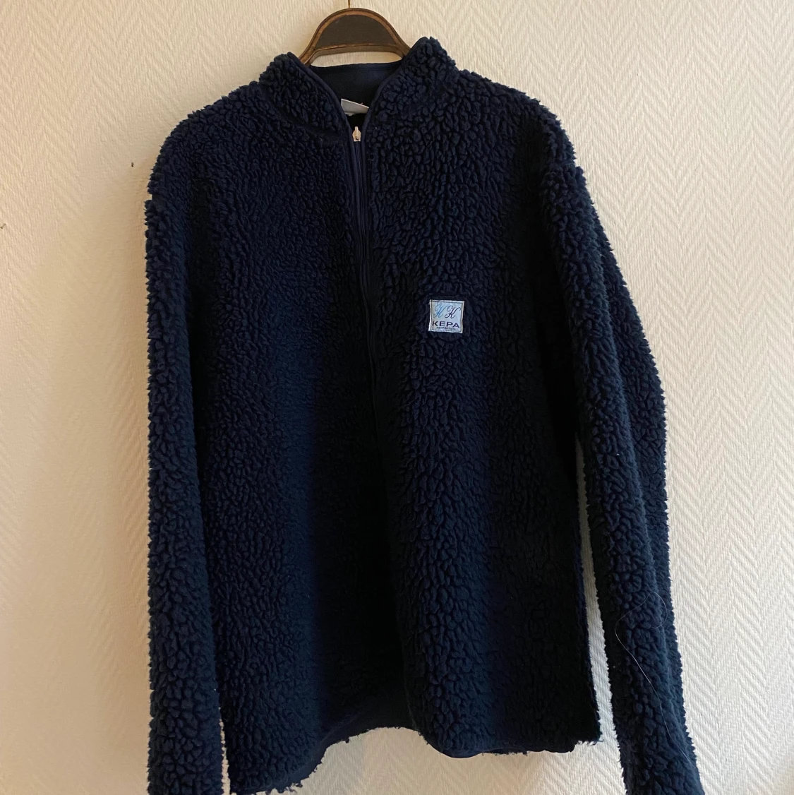 Blå vintage teddyjacka - 90