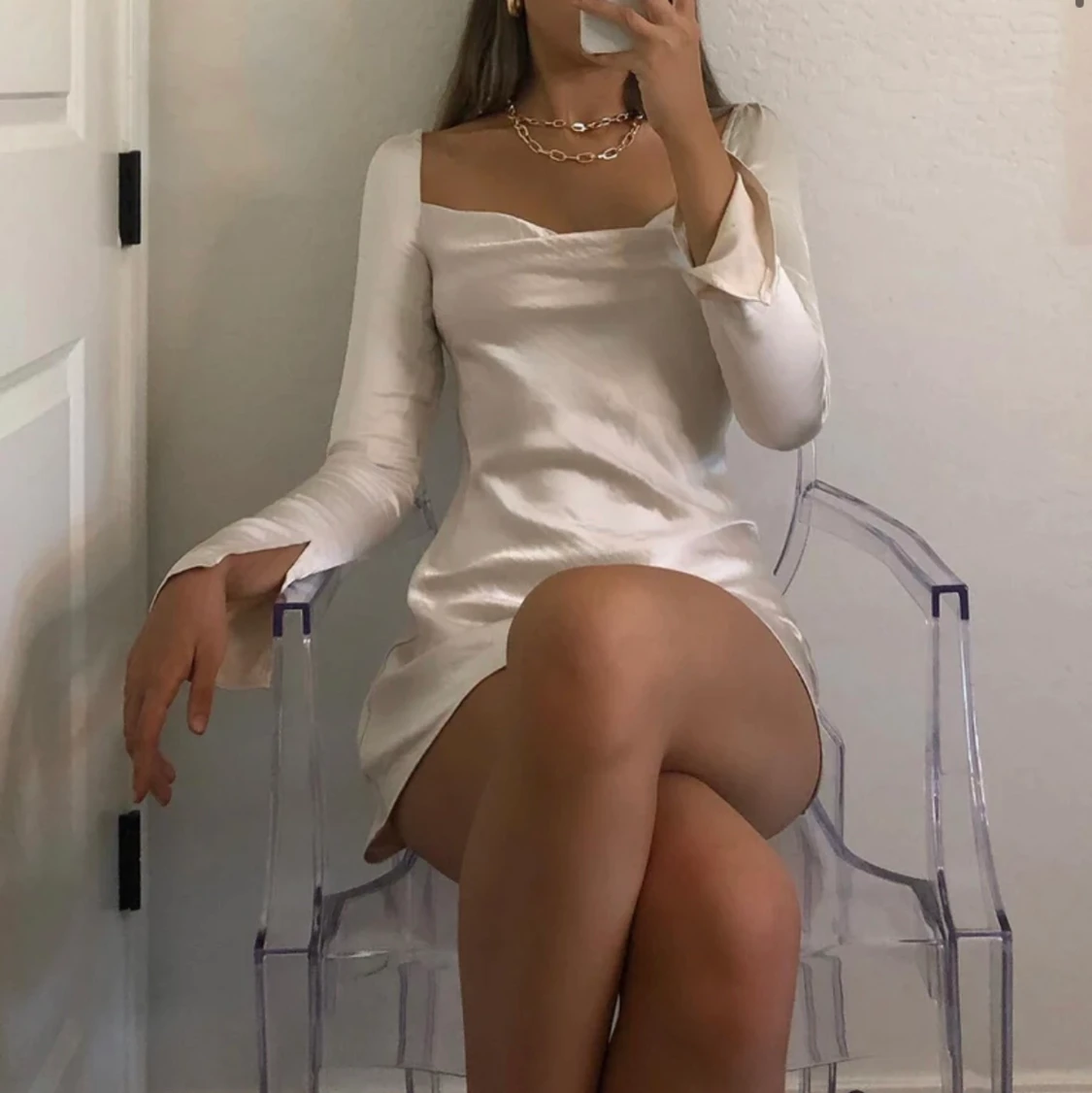 Champagne färgad klänning