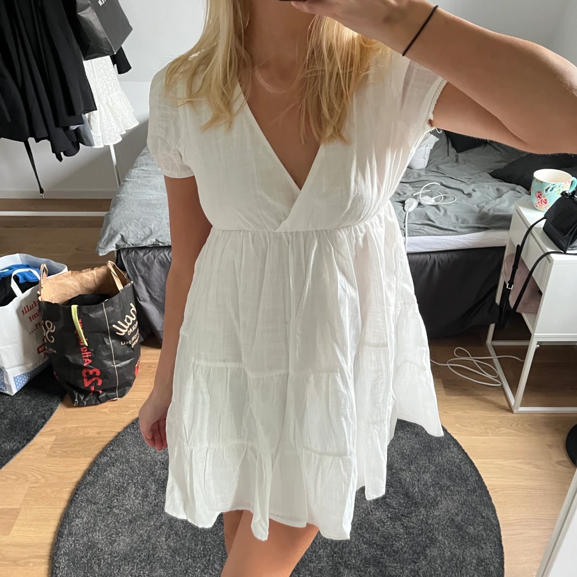 vit klänning shein - 90