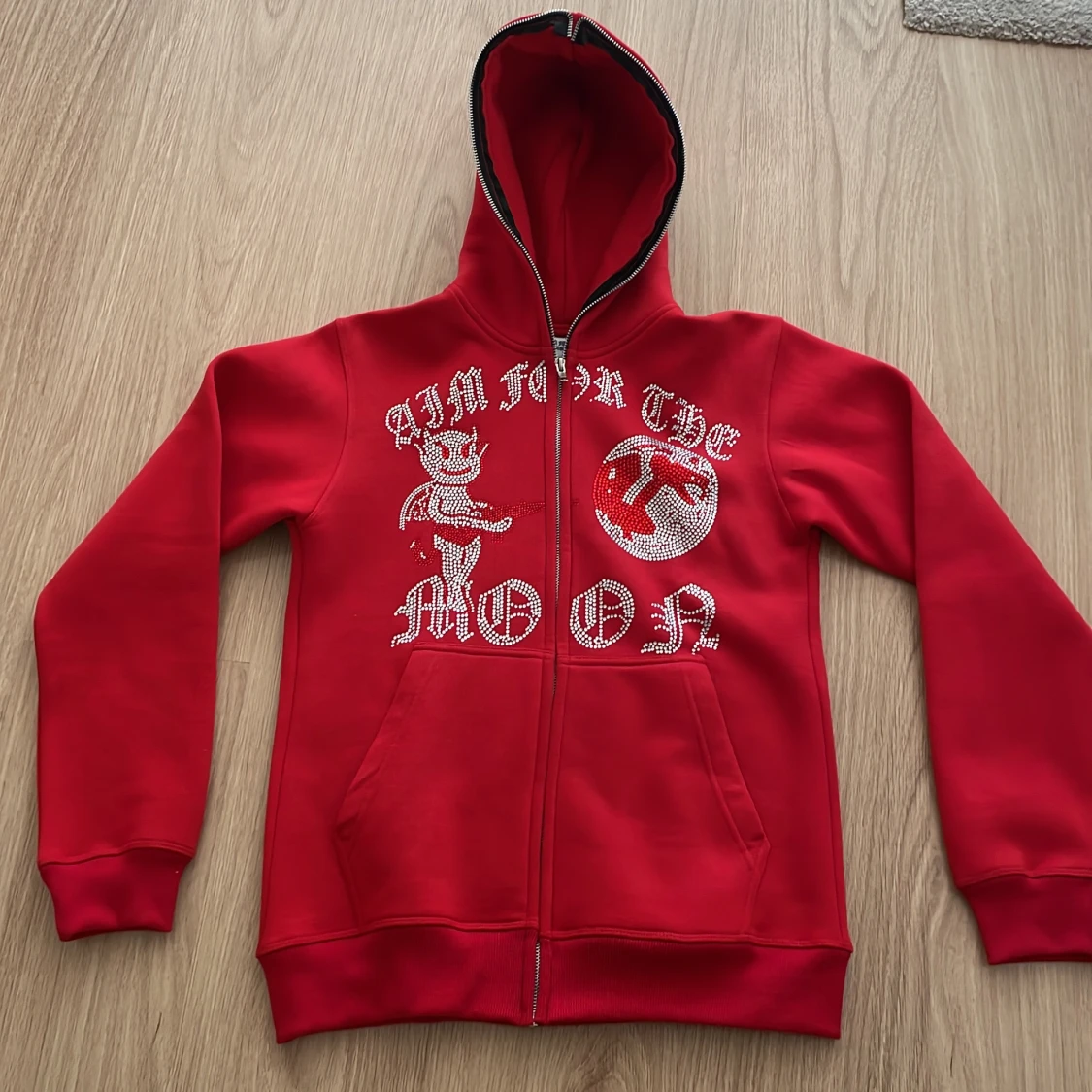 Aim for the moon Rhinstone hoodie 