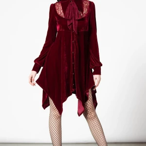 Killstar klänning stlM - Nymyra velvet cameo dress(blood)  i storlek M. Helt ny med tags.