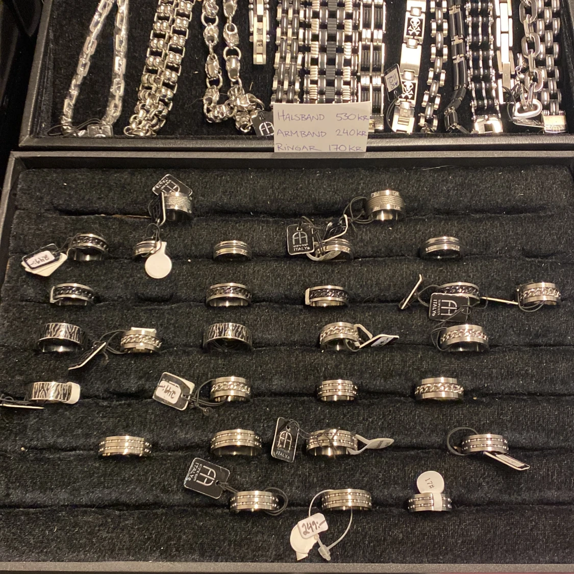 Ringar i rostfritt stål (snurrar)