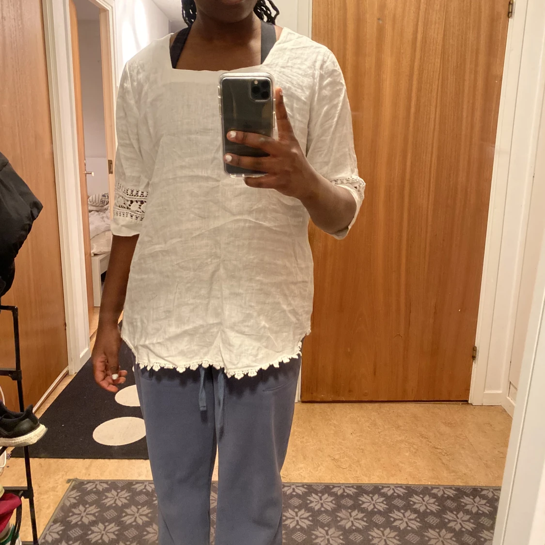 Vitt kort klänning  - 91