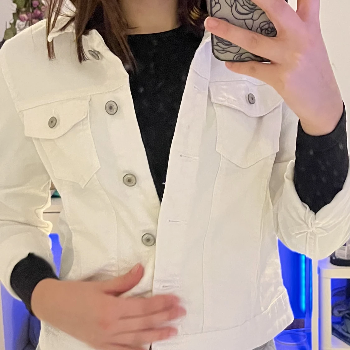 Vit jeans jacka - 90