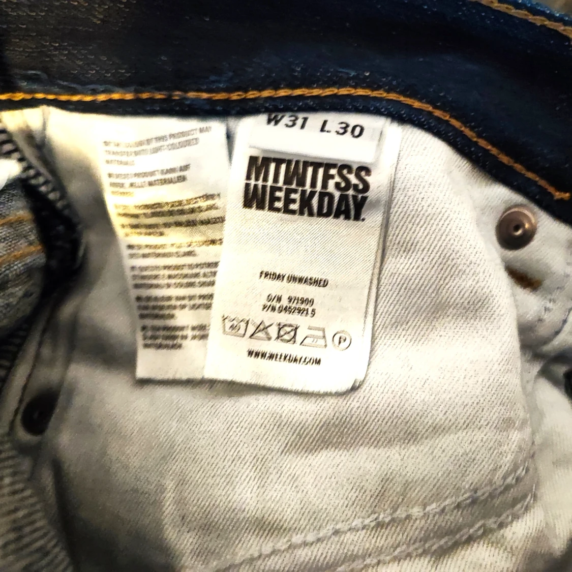 Weekday Jeans, mörkblå,  W31, L30. (Nyskick) - 91