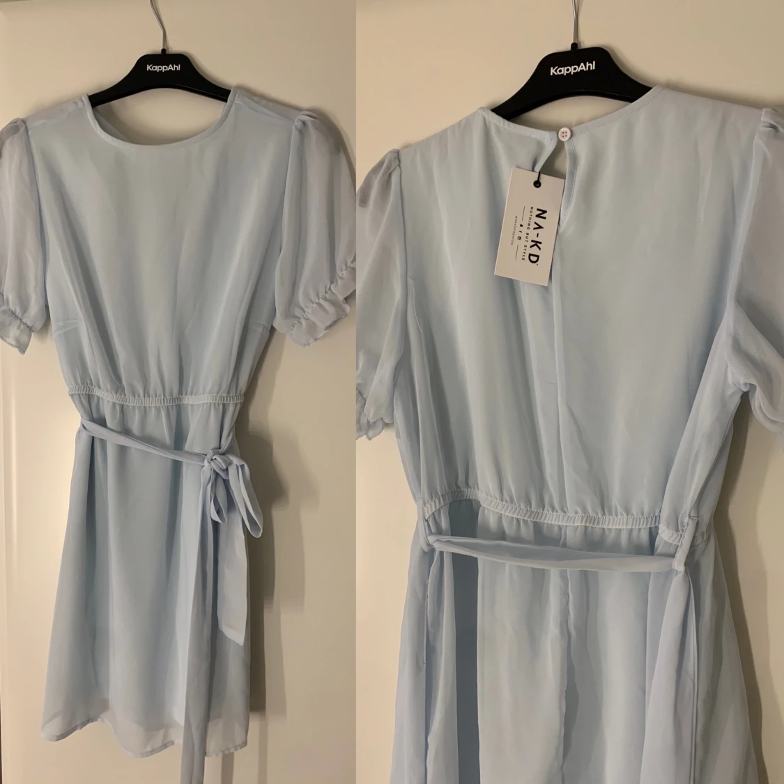 Blå kort klänning  - 90