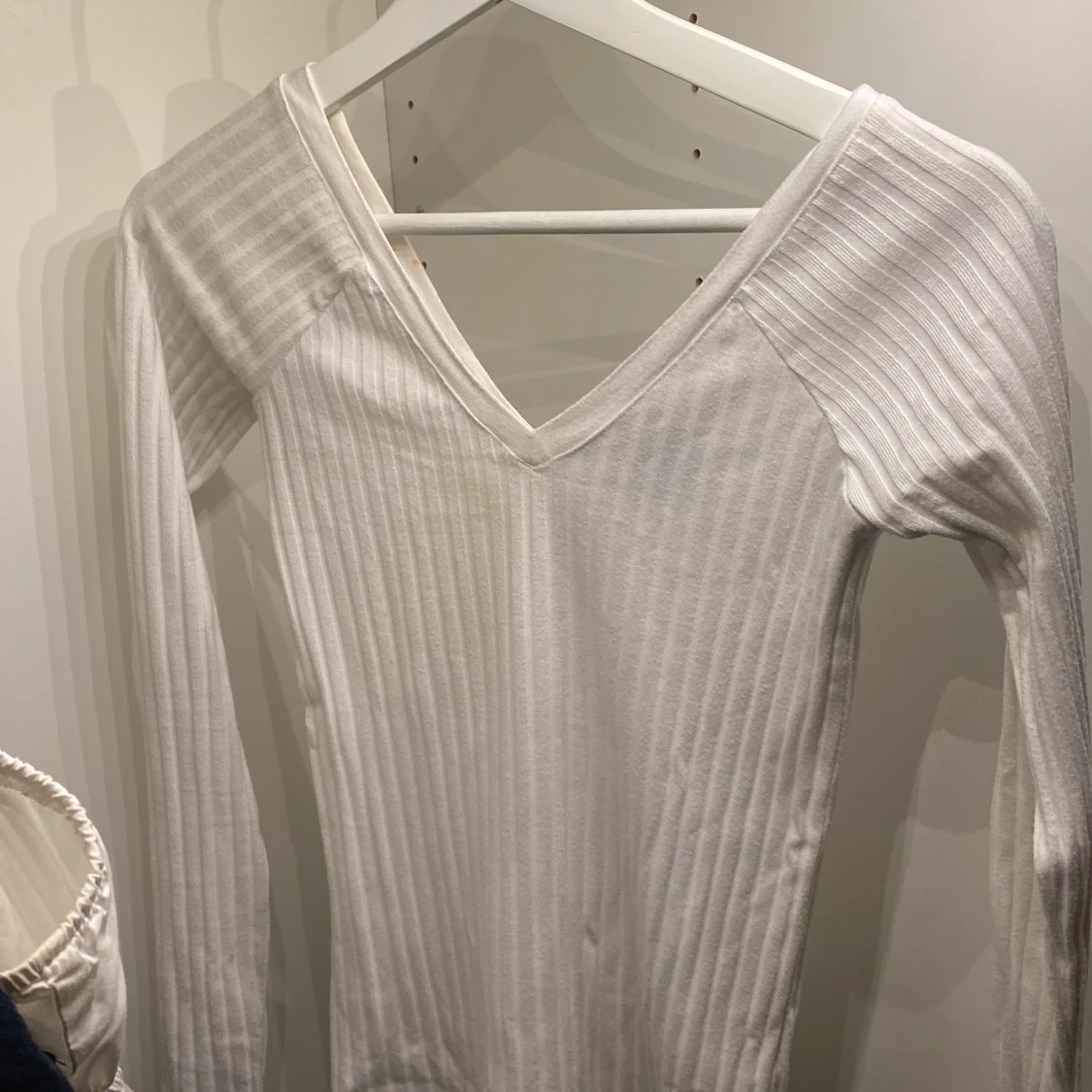 Vit långärmad  - 90