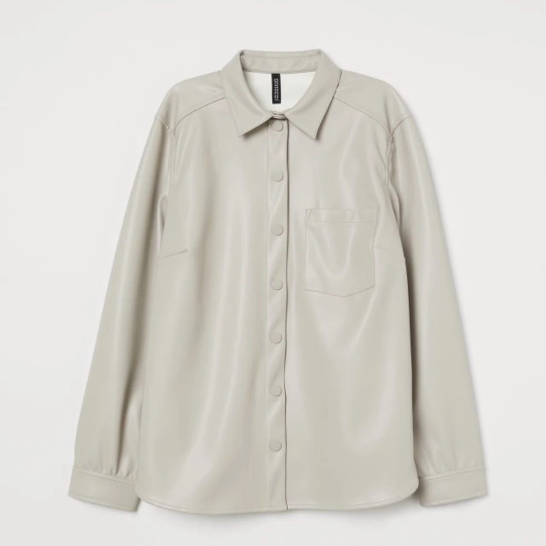 Skjortjacka i lädermaterial 