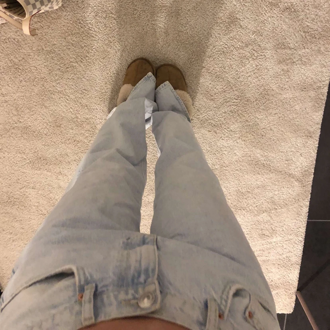 Ljusblå lågmidjade jeans  - 91