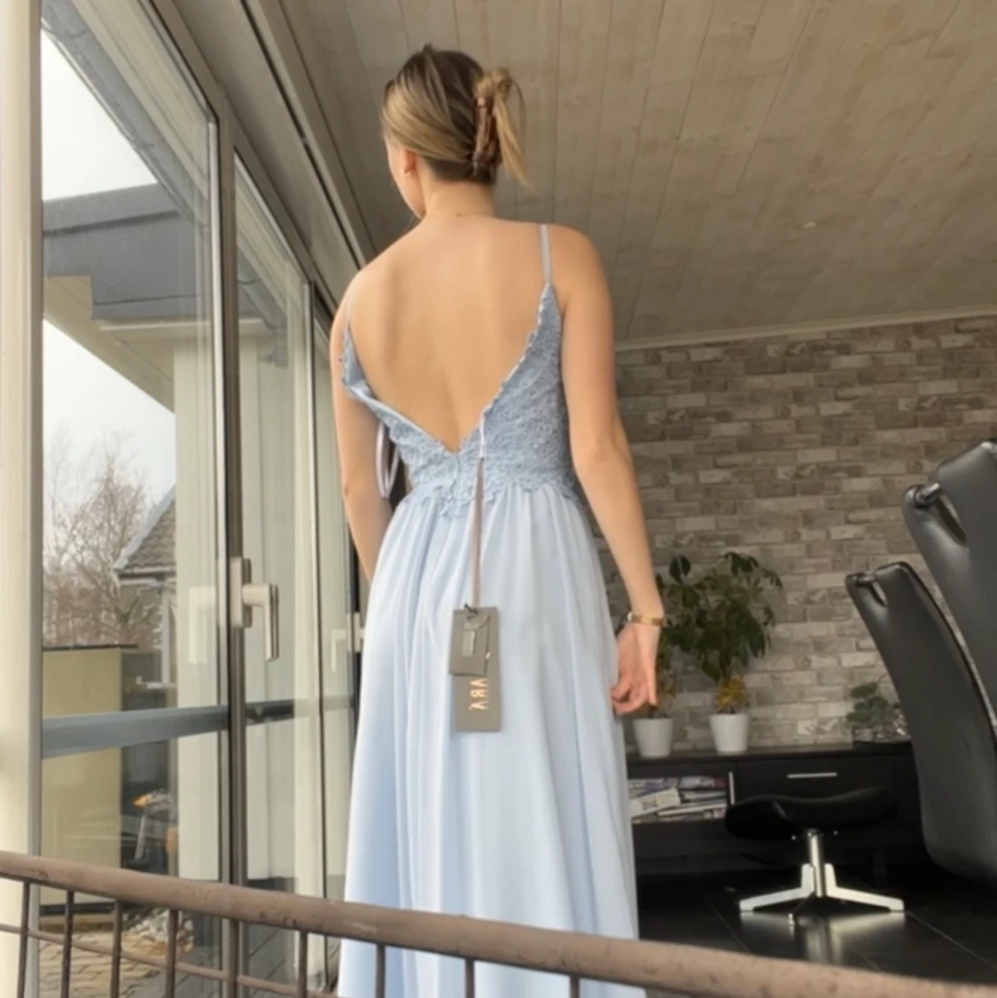 Ljusblå balklänning - 90