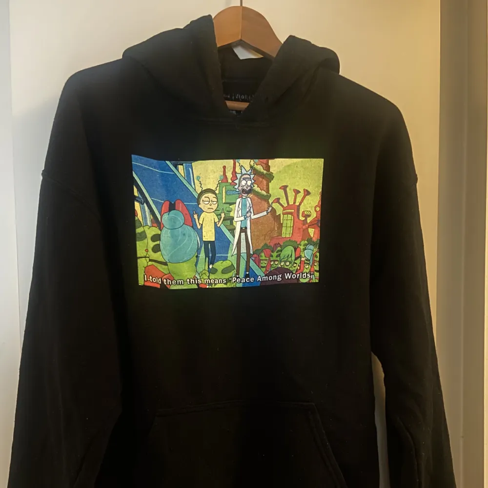 Säljer denna sköna Rick&Morty hoodie jag köpte i USA för några år sedan. Storlek L men passar allt ifrån S-L. Hör av er för fler bilder! . Hoodies.