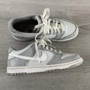 Nike dunk Low grey fog - Skick 8/10 köpta på kicksnstuff i gbg. Skorna blir som nya om man tvättar dem. Skorna ligger runt 3000 nya i strl 38. Priset kan diskuteras.