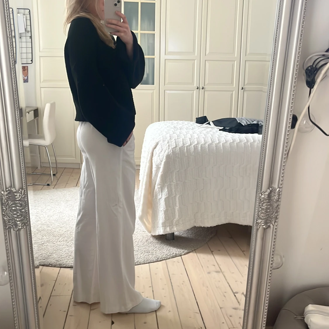 Vita linnebyxor - 90