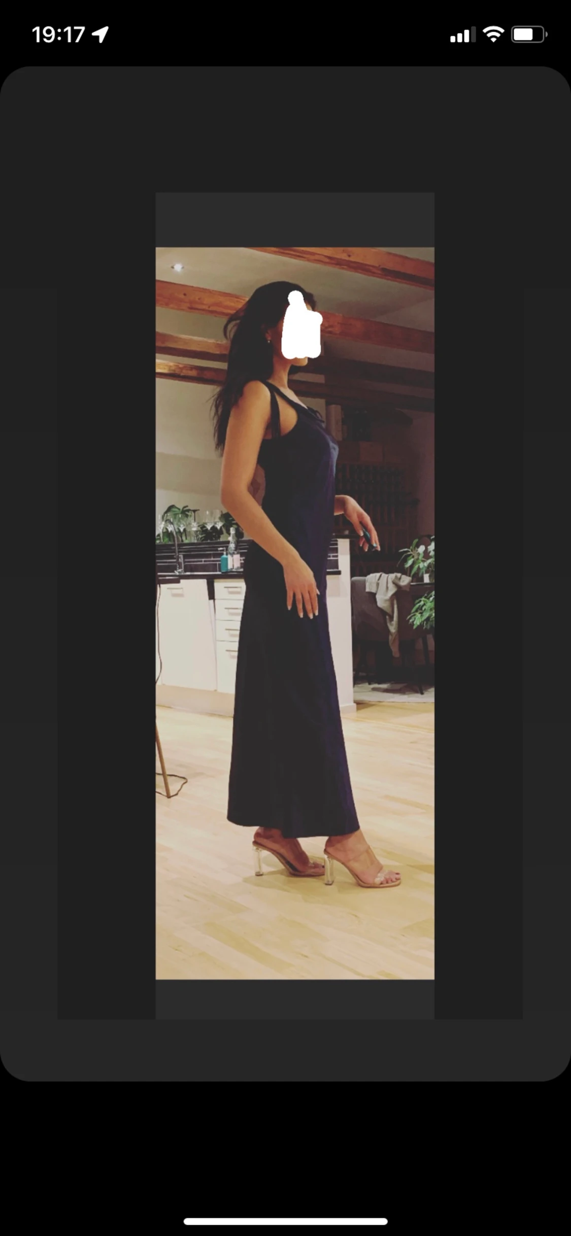 Skräddarsydd marinblå långklänning  - 90