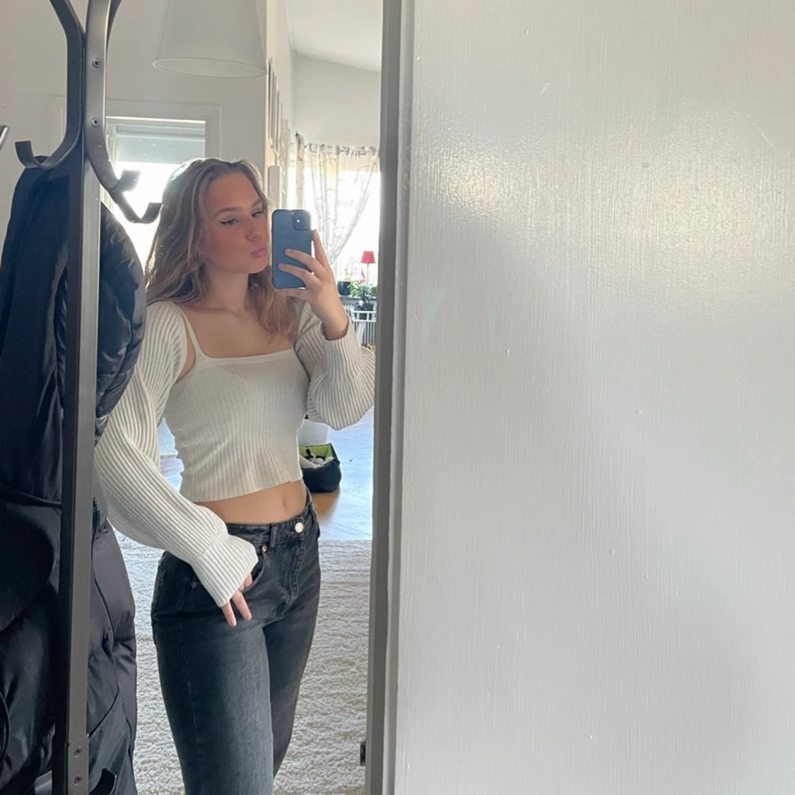 Stickade ärmar med topp - 91