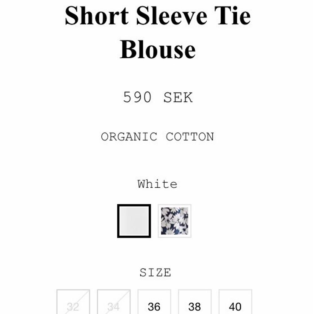 Helt ny blus från Other Stories. Superfin, och väldigt skön. Nypris 590 kr. Storlek 34. Blusen är slutsåld i 34. Frakt tillkommer 💐. Blusar.